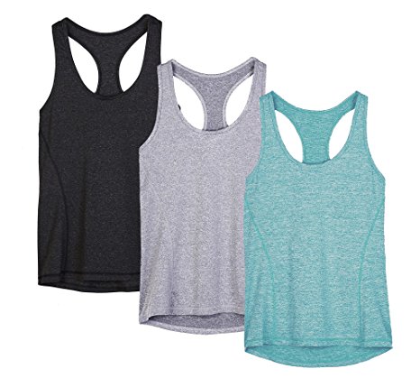 icyzone Activewear Running Workouts Clothes Yoga Racerback Tank Tops For Women