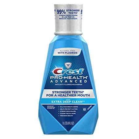 Crest Pro-Health Advanced Mouthwash with Extra Deep Clean, Fresh Mint Flavor, 33.8 Fluid Ounce