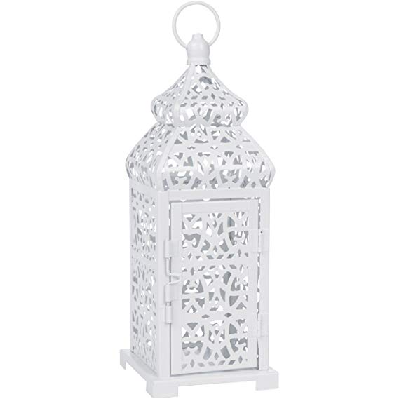 White Temple Moroccan Style Candle Lantern
