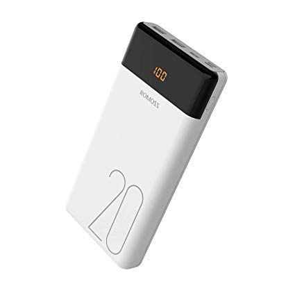 ROMOSS LT20 Portable Charger, 20000mAh Power Bank with LED Display, Ultra High Capacity Type-C PD External Battery with Dual Port 2.1A Battery Compatible with iPhone, iPad, Samsung, Android & More