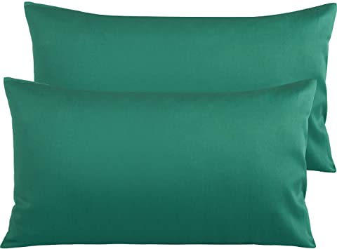 NTBAY 500 Thread Count Cotton King Pillowcases, Super Soft and Breathable Envelope Closure Pillow Cases, 20 x 36 Inches, Dark Green