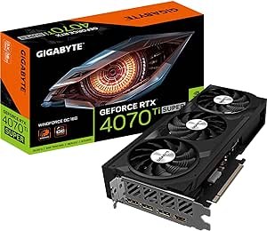 Gigabyte GeForce RTX 4070 Ti SUPER WINDFORCE OC Graphics Card - 2625MHz Core, 16GB GDDR6X 21000MHz 256-bit Memory, PCI-E 4.0, 3X DP 1.4, 1x HDMI 2.1a, NVIDIA DLSS 3.5, GV-N407TSWF3OC-16GD