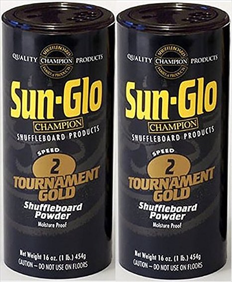 Twin Pack of Sun-Glo #2 Speed Shuffleboard Powder Wax with a Sun-Glo Shuffleboard Sweep bundle option