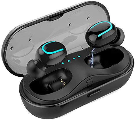 Wireless Bluetooth Earbuds 5.0, IPX5 Waterproof in-Ear Noise Reduction Headphones TWS Mini Earphones 3D Stereo Sport Wireless Headset Built-in Mic with 950mAh Battery Charging Case
