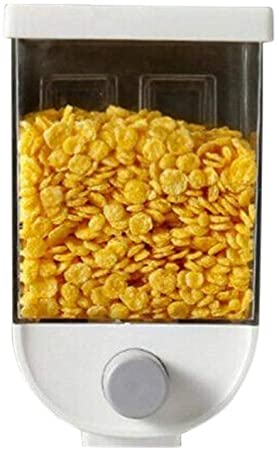 Fine Wall-Mounted Cereal Dispenser, Kitchen Food Storage, Single Dry Food Snack Grain Canister Food Storage Organizer for Beans, Grounds, Tea,