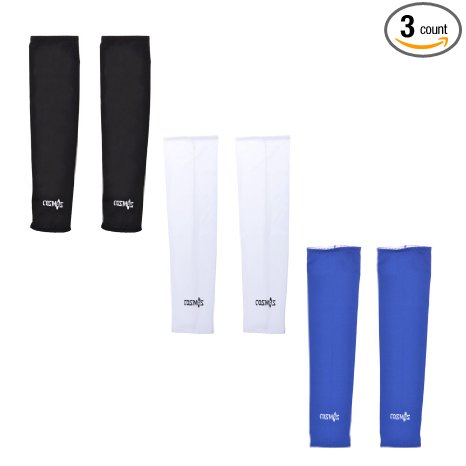 Cosmos ® 3 Pairs UV Protection Cooler Arm Sleeves for Bike Cycling/Hiking/Golf