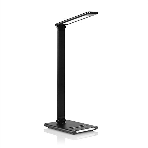 Megulla MG-DL101 6-level Dimmable LED Desk Lamp with USB Charging Port and Night Light for Office/Living Room/Bedroom/Dormitory and more(Touch Control, 5 Lighting Modes, 2 Mode Auto Timer)