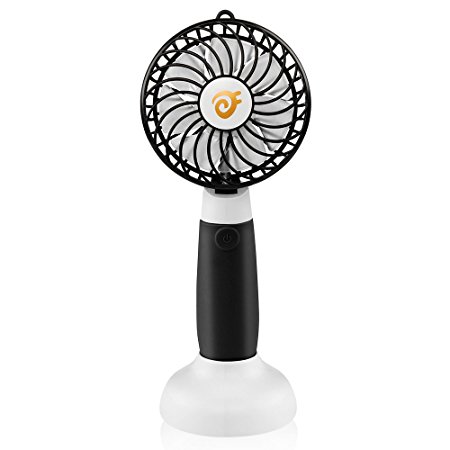 D-FantiX DF-190 Rechargeable Portable Fan, Small USB Desk Fan Personal Handheld Fan for Office, Home, Travel and Outdoor (Black)