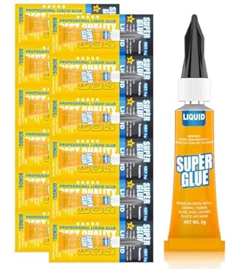 Super Glue Quick Set, 12-Pack of 3g Single-Use Tubes, Multi-Surface Adhesive for Plastics, Metal, Leather, Ceramics & More, Ultra Strong & Fast-Drying