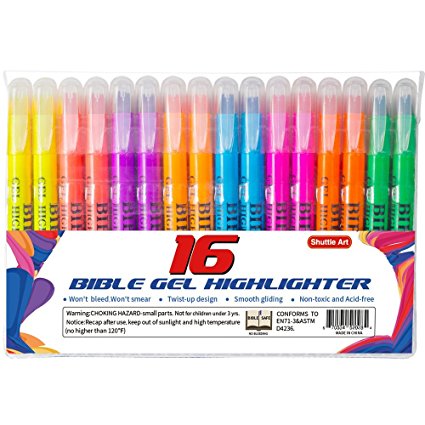 Shuttle Art 16 Pack Bible Safe Gel Highlighter study kit