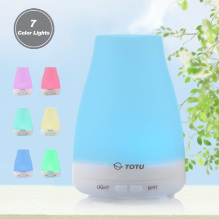 Best Essential Oil Diffuser TOTU Ultrasonic Aromatherapy Humidifier with Diffuser Capacity of 100ml65292Silence Cool Mist 7 LED Colors Waterless Auto Off Portable For Home Bedroom Office Spa Yoga