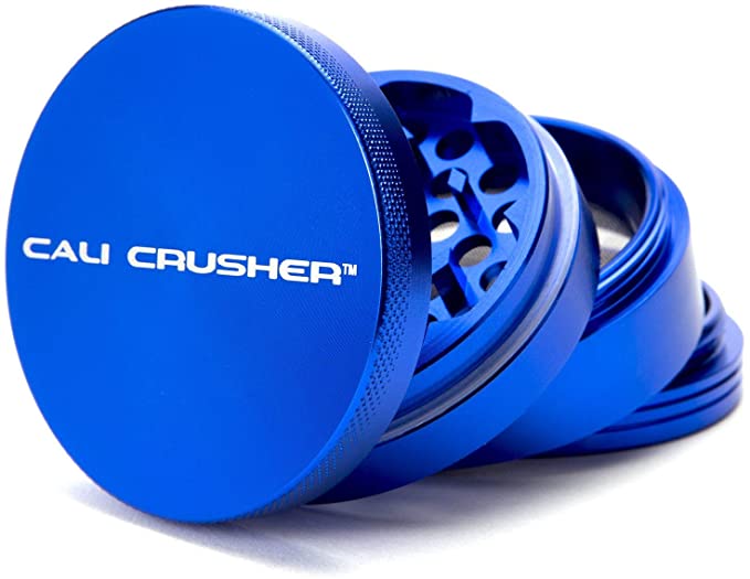 Cali Crusher 4 Piece 2.5in Hard Top Herb Grinder - Blue