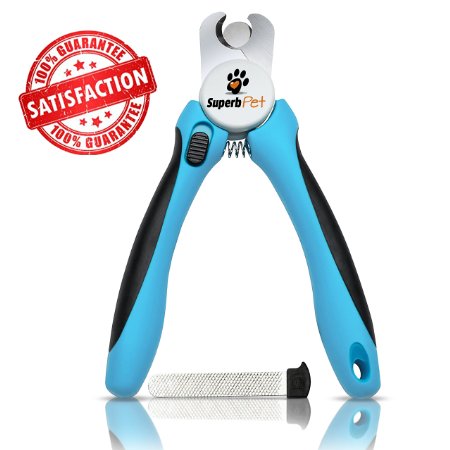 Professional-Grade The Best Dog Nail Clippers by Superbpet with Protective Guard Safety Lock and Nail File - Suitable for Medium and Large Breeds
