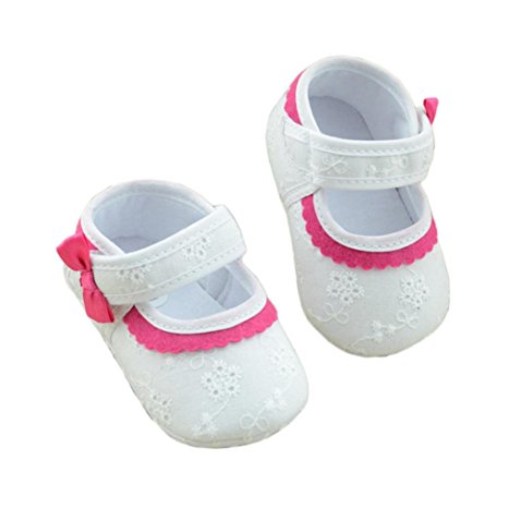 DZT1968® Baby Girl White Soft Sole Mary Jane Shoes Prewalker Sneakers