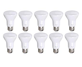 10 Pack Bioluz LED Br20 LED Bulb Dimmable 7w (50w Replacement) 2700K Bright Warm White 550 Lumen Smooth Dimmable Lamp - Indoor/Outdoor UL Listed (Pack of 10)