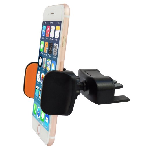 Ipow Easy One Touch Mini CD Slot Car Mount Holder Cradle for iPhone 6s Plus/6s/6, Galaxy S7/S7 Edge, EdgeS6/S6 Edge, Galaxy Note 5, Nexus 6, & Smartphones