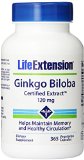 Life Extension Ginkgo Biloba 120mg Capsules 365-Count