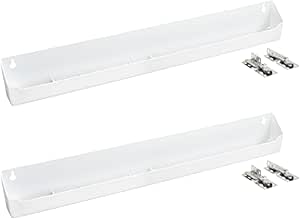 Rev-A-Shelf 24" Tip-Out Plastic Sink Tray for Kitchen & Bathroom Base Cabinets, Large Pull Out Vanity Shelf Organizer, White, LD-6591-24-11-1 (2 Pack)