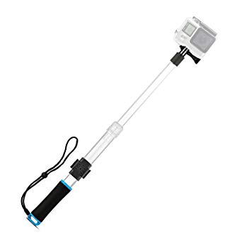 D&F 22'' Transparent Floating Hand Grip Selfie Stick Monopod for GoPro Hero 6/5/4/3 SJ4000/J5000 YI Action Camera (Blue)