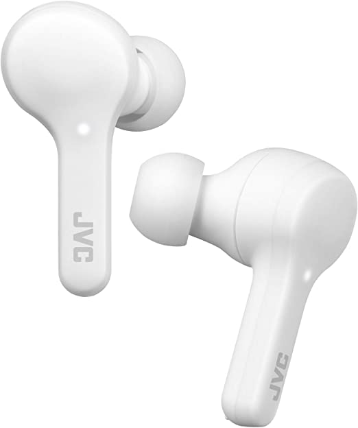 JVC Gumy Truly Wireless Earbuds Headphones, Bluetooth 5.0, Water Resistance(IPX4), Long Battery Life (up to 15 Hours) - HA-A7T (Cocunut White)
