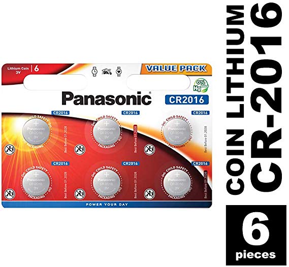 6 X Panasonic Cr2016 3V Lithium Batteries