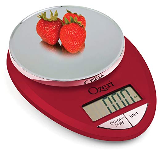 Ozeri ZK12-R Pro Digital Kitchen Food Scale, 1g/12 lb, Red Engine