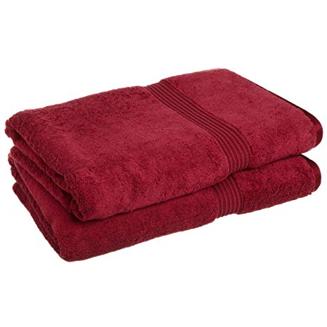 Superior 100% Egyptian Cotton Solid Bath Sheet Set, Burgundy, 2-Piece