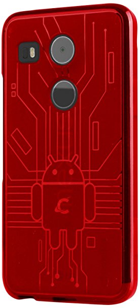 Nexus 5X Case, Cruzerlite Bugdroid Circuit Case Compatible for LG Nexus 5X - Red