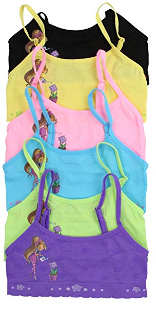 ToBeInStyle Girls' Pack of 6 Set of Bras or Boyshorts - Girl & Watering Can