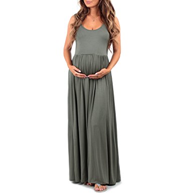 Women's Ruched Sleeveless Maternity Dress by Mother Bee - Made in USA