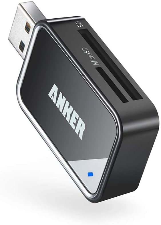 Anker 2-in-1 USB 3.0 Portable Card Reader for SDXC, SDHC, SD, MMC, RS-MMC, Micro SDXC, Micro SD, Micro SDHC Card and UHS-I Cards