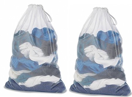 Whitmor 6154-111 White Mesh Laundry Bag