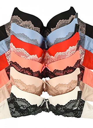 Women's Laced & Lace Trimmed Bras (Packs of 6) - Various Styles