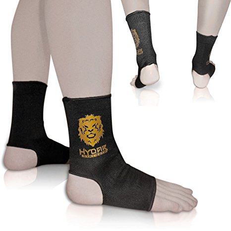 Premium Core Compression Ankle Sleeves – Comfortable Support for Sprained Ankles & Muscle Fatigue ★ LIFETIME GUARANTEE ★ Plantar Fasciitis Treatment - Joint, Arch & Heel Pain Relief - Hydar Fitness Range - Unisex Mobility Brace for All Types of Athletes & Sports - Foot Guard for MMA Training & Muay Thai Fight Gear - Sold As Pair