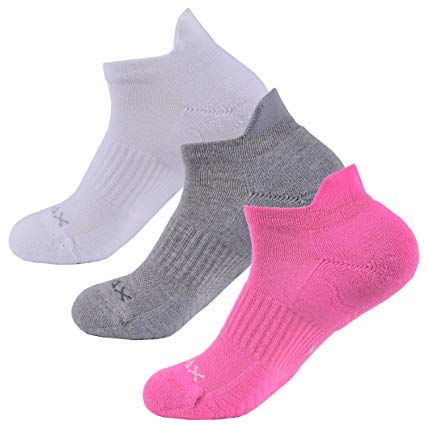 SOLAX 3 Pairs COOLMAX Athletic Low Cut Socks Women No Show Tab Sports Sock