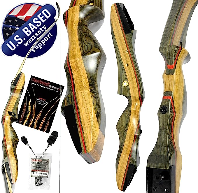 Southwest Archery Spyder Takedown Recurve Bow – Left Hand - Compact Fast Accurate 62"-64" Hunting & Target Bow – Draw Weights in 20-60 lb – Beginner to Intermediate - USA Company