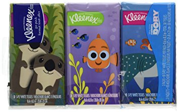 Kleenex On-the-Go Facial Tissues Disney Pixar Finding Dory Designs 10 Tissues 3 Count (Pack of 20)