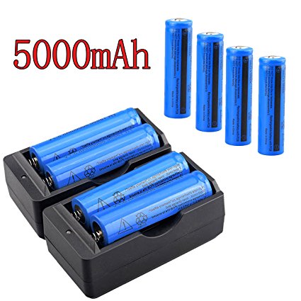 8PCS 18650 Battery 5000mah 3.7V Li-ion Rechargeable For Led Torch Smart Charger(NOT AA Battery)