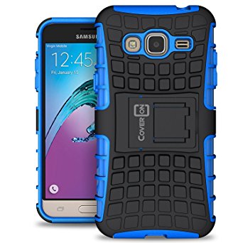 Samsung Galaxy Express Prime Case, Galaxy Sky Case, Galaxy Amp Prime Case, CoverON [Atomic Series] Hybrid Armor Cover Tough Hard Kickstand Phone Case for Samsung Galaxy Express Prime - Blue