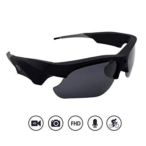 Yumfond Sunglasses Camera, Waterproof 1080p HD Video Camera With Polarized Lens, 65° Wide Angle Outdoor Sports DV Recorder