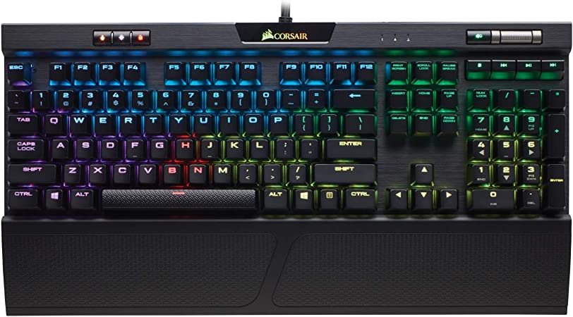 Corsair K70 RGB MK.2 Mechanical Gaming Keyboard - USB Passthrough & Media Controls - Tactile & Quiet- Cherry MX Brown - RGB LED Backlit (CH-9109012-NA)