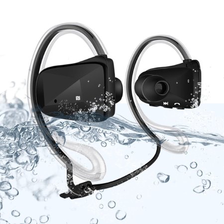 Stoon Bsport Sweatproof Bluetooth Headset with Earhook for Sports Running Bluetooth 4.0 Music Stereo Earbuds Earphones with Microphone Lightweight Earphones (Black)