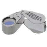 iKKEGOL 40X 25mm All Metal Magnifier Jeweler LED UV Lens Jewelery Loupe Magnifier LED Currency DetectingJewelry Identifying Type