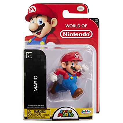 Jakks Pacific Year 2016 World of Nintendo Super Mario Series 2-1/2 Inch Tall Figure - Running MARIO with Display Stand