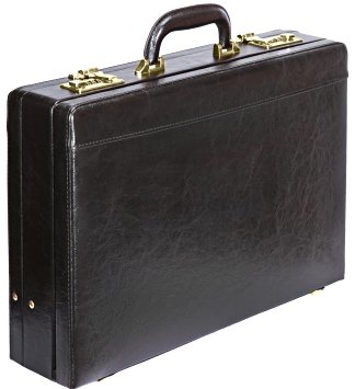 Attache Briefcase Leather Look Pu Case Expanding Executive Business Bag