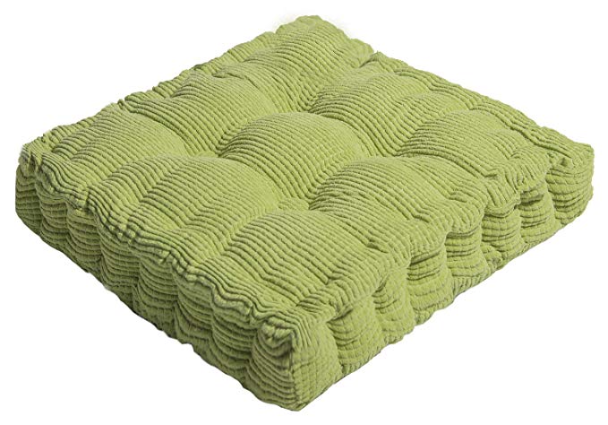 ChezMax Soft Polyester Cotton Chair Cushion Thickened Office Pad Green 18" x 18"