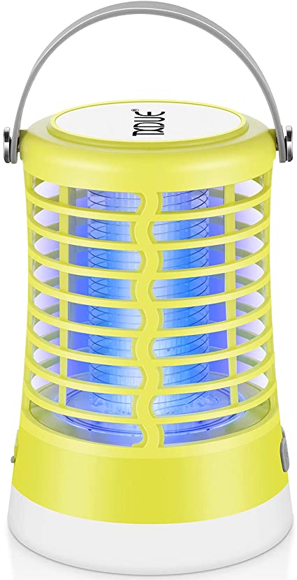 TXDUE Bug Zapper Light Bulb 2 in 1 for Outdoor and Indoor, Electronic Mosquito Killer, Cordless, Waterproof, Portable Rechargeable Camping Lantern for Camping Home Garden