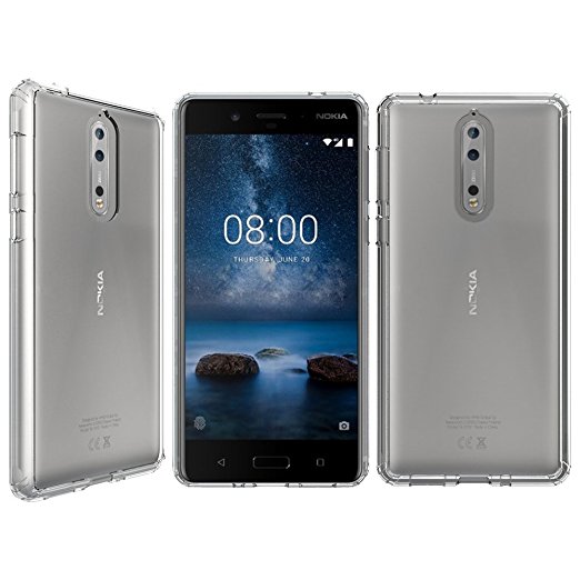 Nokia 8 Case,Ucc Crystal Clear,TPU Bumper Ultra Slim Protective Case with Anti-Scratch for Nokia 8 (Crystal)