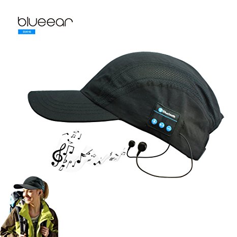 Blue ear® Wireless Bluetooth Baseball Cap | Hands-free Headphone Headset |V4.1 Bluetooth Chip ▏Adjustable Cap with Earphones Stereo Speakers Up to 8 Hours Music Steaming Back & Hands Free Phone Talking Headset