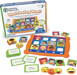 Learning Resources Wer fühlt was? Sozio-emotionale Lernspiele, Kommunikationsspiele für Kinder, Lernspielzeug „Emotionen“, Kinder-Lernspielzeug „Gefühle“, 49 Teile, ab 3 Jahren